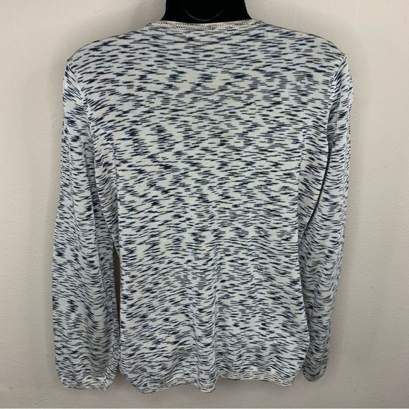 Liz Claiborne Beige Black V Neck Knit Sweater Long Sleeve Stretch Medium - Picture 5 of 9